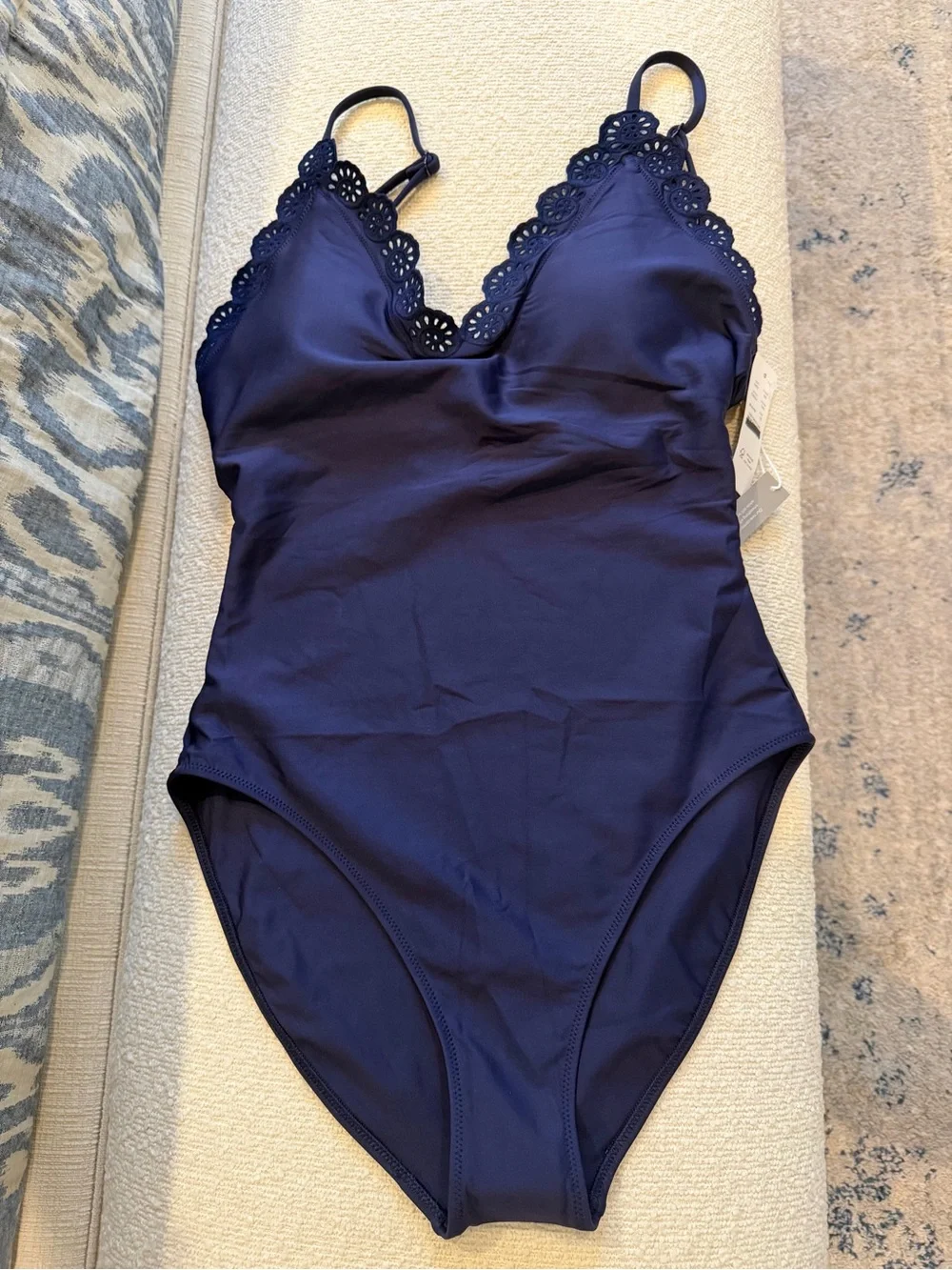 J. Crew Lana Eyelet classic sculpt one piece swimsuit